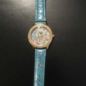 Fashion watch. Blue with silver pattern